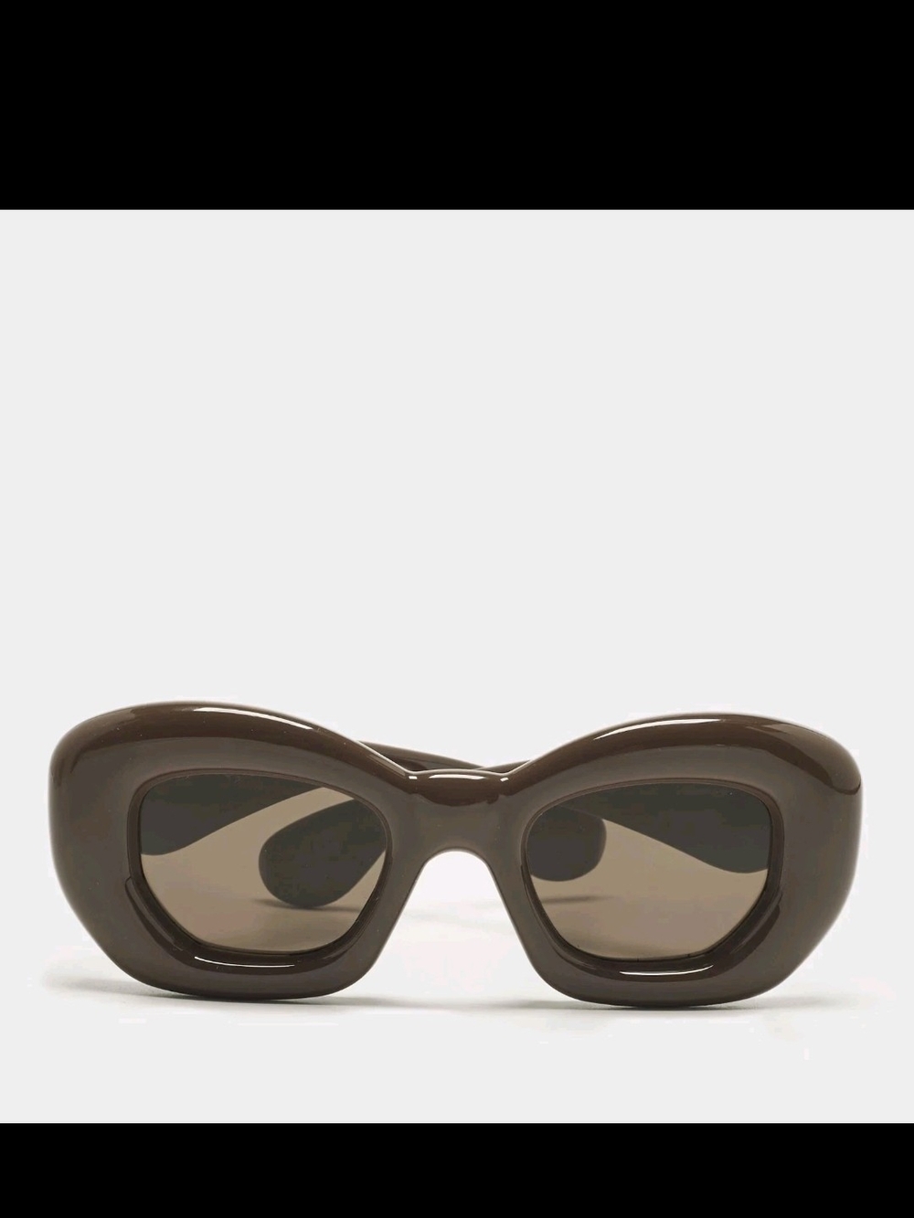 Loewe Chocolate Brown Thick Acetate Sunglasses LW40117I Inflated Cat